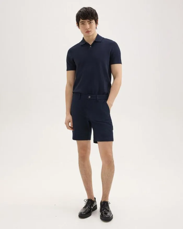 Shorts Men Theory Zaine 7034 Carpenter Short In Stretch Cotton Canvas Baltic
