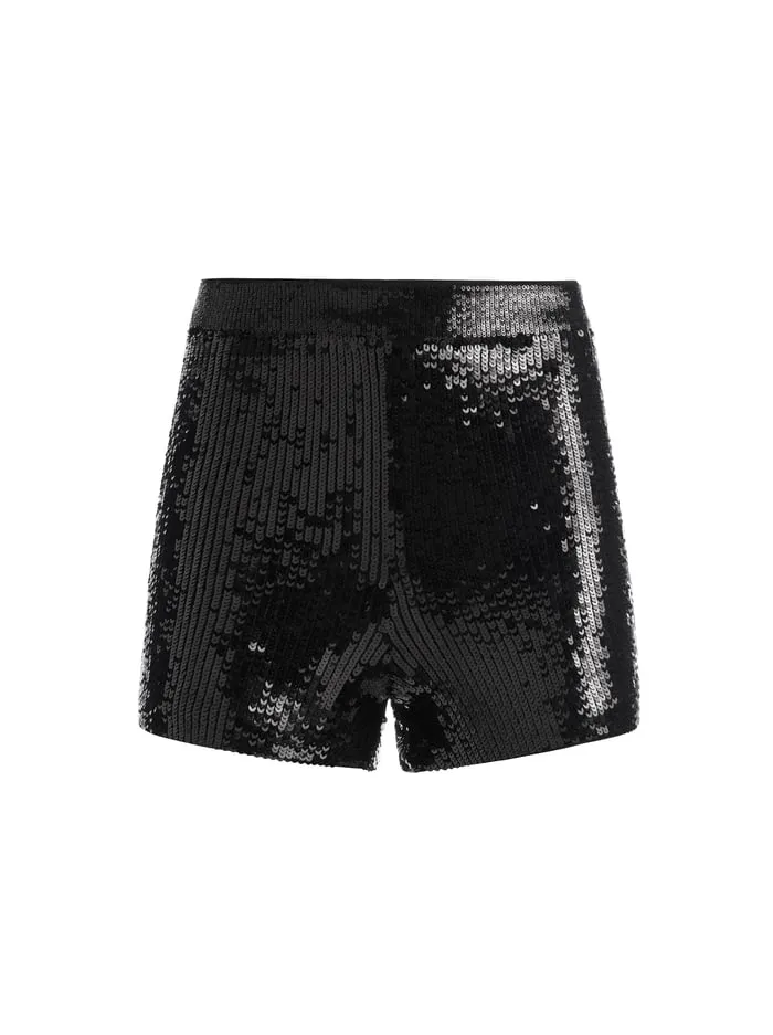 Shorts Women Alice Olivia Lacie Sequin Hot Short Black