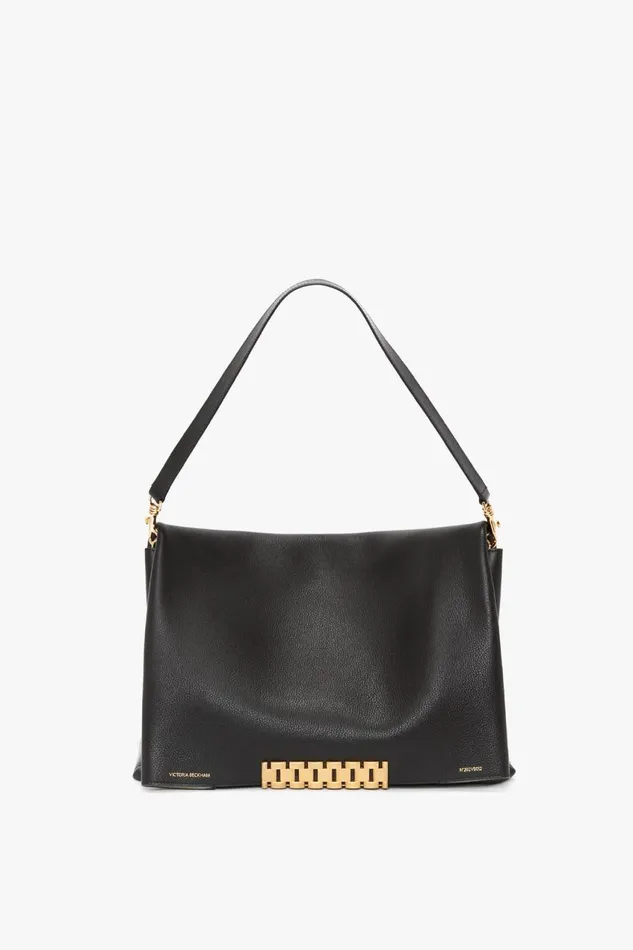 Shoulder Bags Women Victoria Beckham Jumbo Chain Pouch In Black Leather