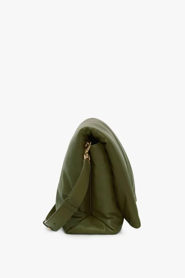 Shoulder Bags Women Victoria Beckham Puffy Jumbo Chain Pouch In Khaki Leather