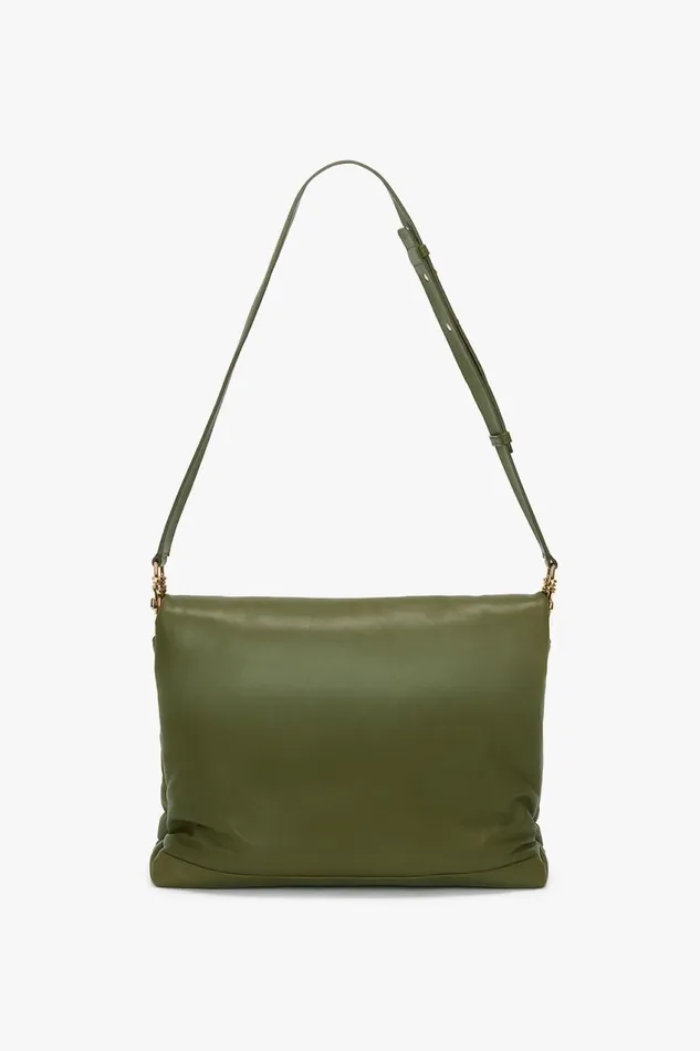Shoulder Bags Women Victoria Beckham Puffy Jumbo Chain Pouch In Khaki Leather