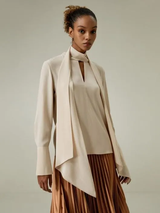 Silk Bowtie Statement Blouse Women Blouses Lilysilk Shirts