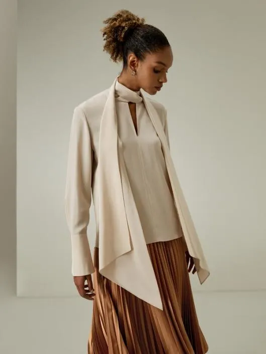 Silk Bowtie Statement Blouse Women Blouses Lilysilk Shirts