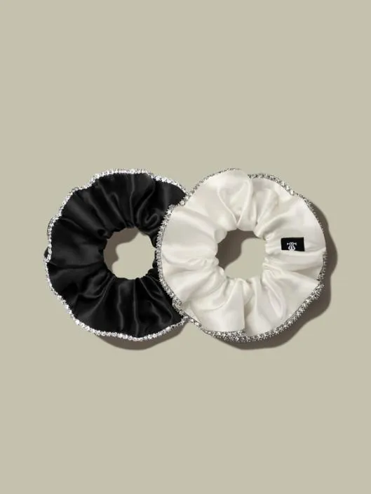 Silk Scrunchies With Rhinestones Set Women Lilysilk Silk Scrunchies