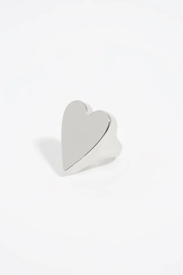 Silver Heart Ring Dark Silver Women Bimba Y Lola Jewelry
