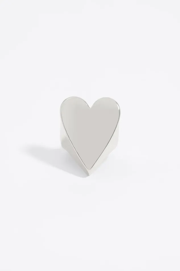 Silver Heart Ring Dark Silver Women Bimba Y Lola Jewelry Silver Heart Ring Dark Silver Women Bimba Y Lola Jewelry