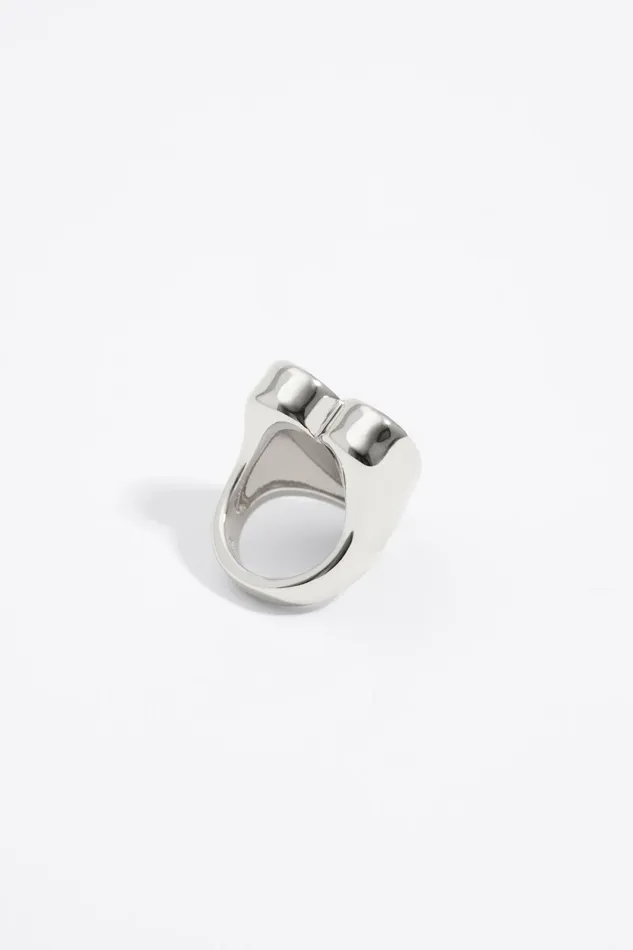 Silver Heart Ring Dark Silver Women Bimba Y Lola Jewelry Silver Heart Ring Dark Silver Women Bimba Y Lola Jewelry