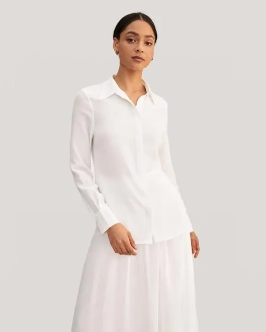 Simplicity Wrinkle Free Basic Silk Shirt Women Women Lilysilk Essentials