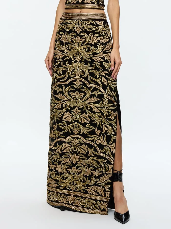 Skirts Women Alice Olivia Georgie Maxi Skirt Blackgold