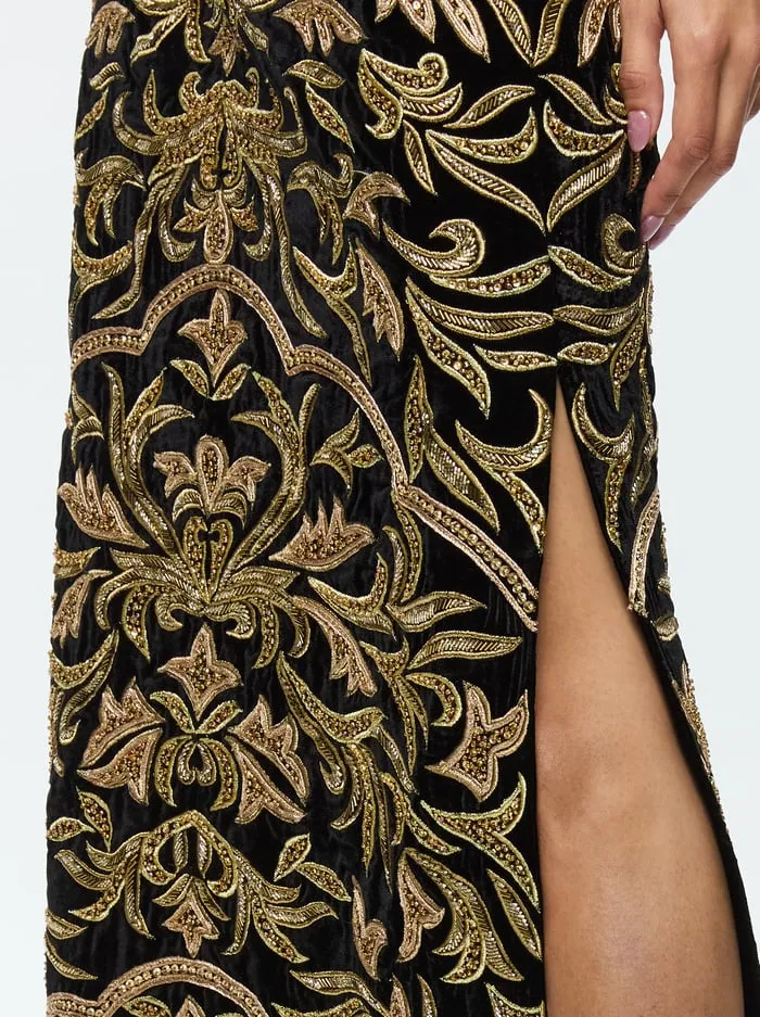 Skirts Women Alice Olivia Georgie Maxi Skirt Blackgold