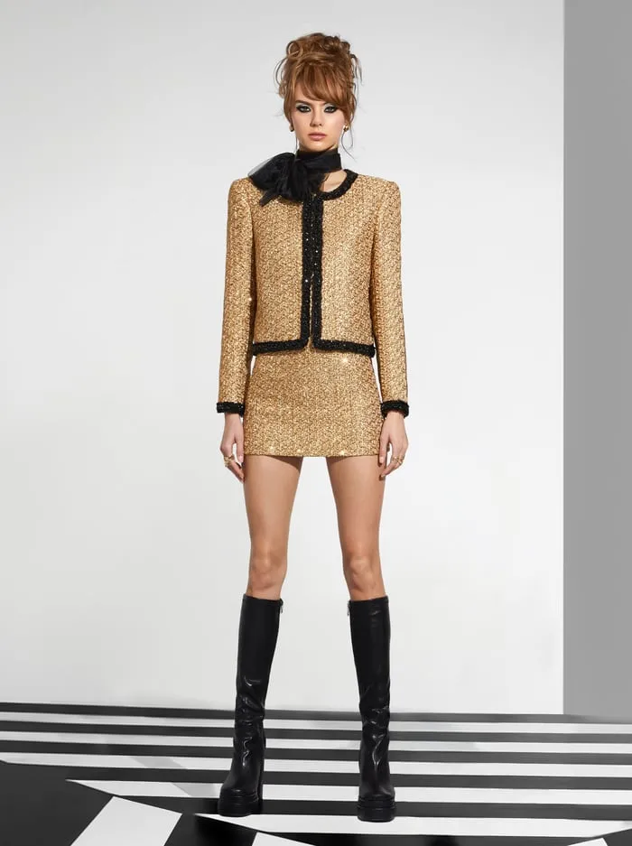 Skirts Women Alice Olivia Rubi Mini Skirt Gold