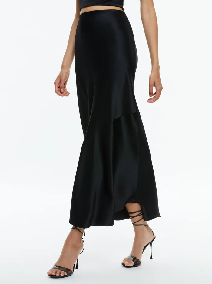 Skirts Women Alice Olivia Terese Ankle Length Slip Skirt Black