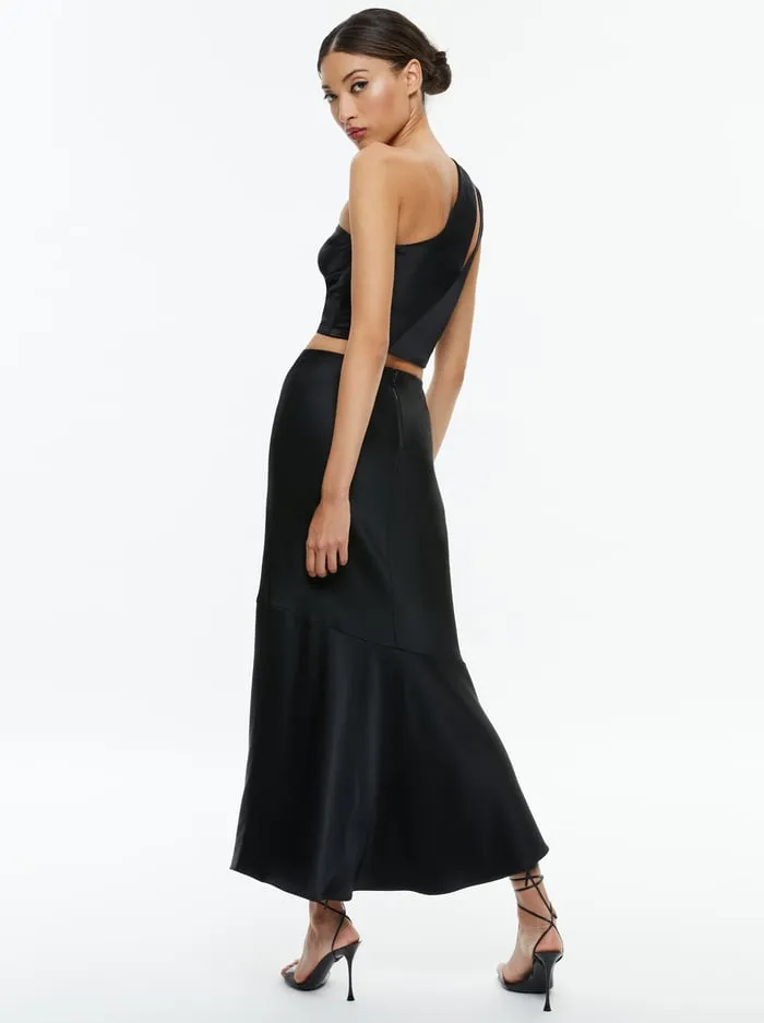 Skirts Women Alice Olivia Terese Ankle Length Slip Skirt Black