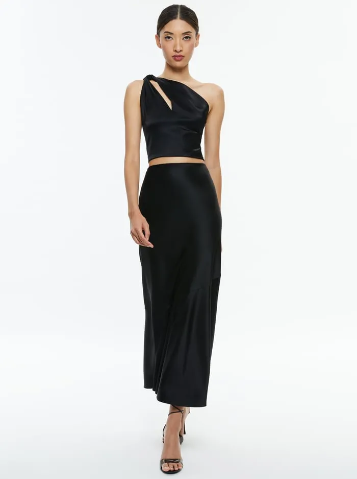 Skirts Women Alice Olivia Terese Ankle Length Slip Skirt Black