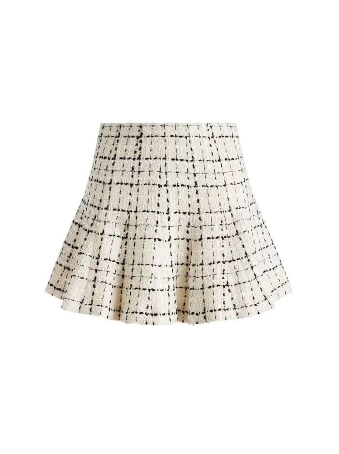 Skirts Women Alice Olivia Zona Mini Skirt Off Whiteblack
