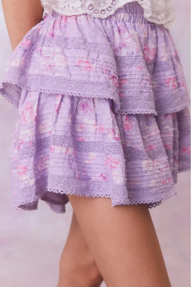 Skirts WomenKids LoveShackFancy Ruffle Mini Signature Fragrance Print Skirt Hibiscus