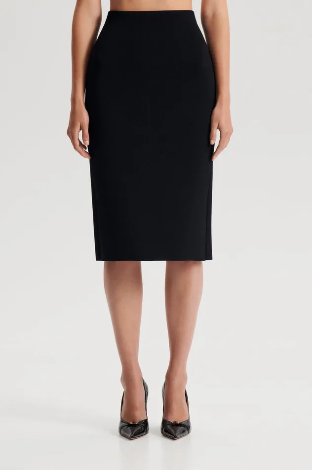 Skirts Women Scanlan Theodore CREPE KNIT PENCIL SKIRT Black