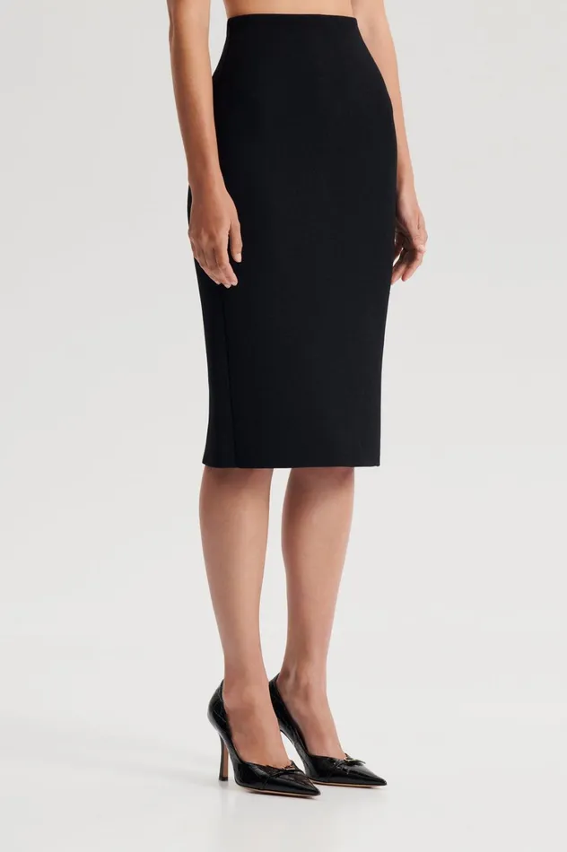 Skirts Women Scanlan Theodore CREPE KNIT PENCIL SKIRT Black
