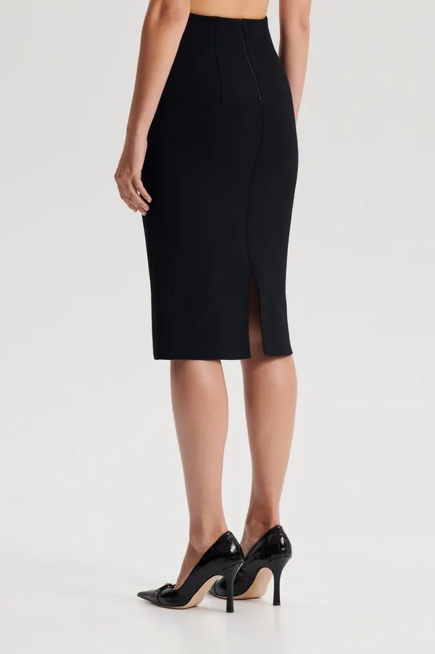 Skirts Women Scanlan Theodore CREPE KNIT PENCIL SKIRT Black