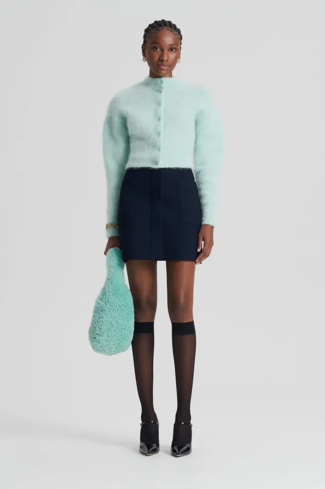 Skirts Women Scanlan Theodore CREPE KNIT POCKET MINI SKIRT Navy