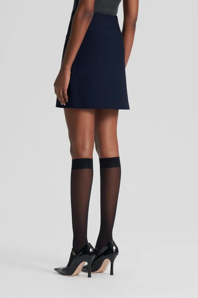 Skirts Women Scanlan Theodore CREPE KNIT POCKET MINI SKIRT Navy