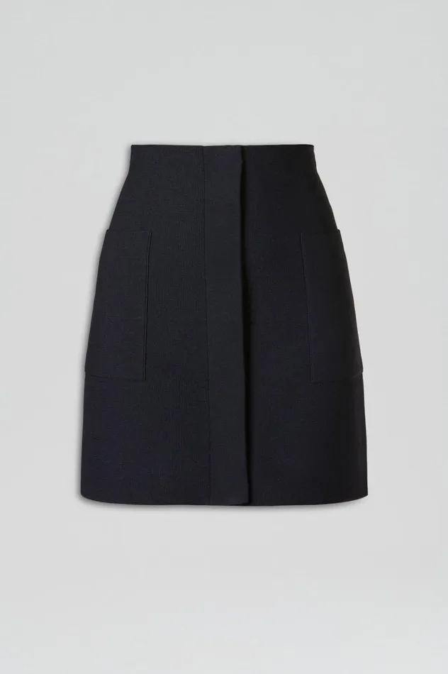 Skirts Women Scanlan Theodore CREPE KNIT POCKET MINI SKIRT Navy