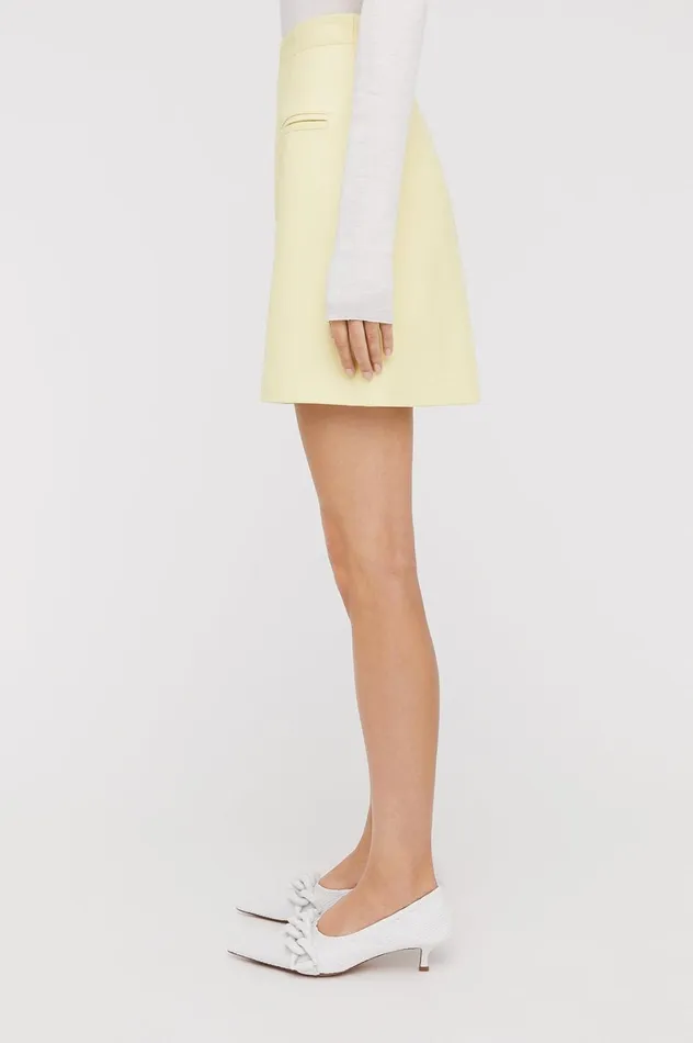Skirts Women Scanlan Theodore LEATHER MINI SKIRT Lemon