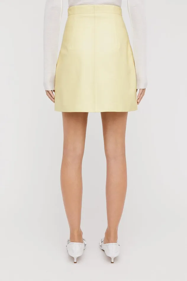 Skirts Women Scanlan Theodore LEATHER MINI SKIRT Lemon