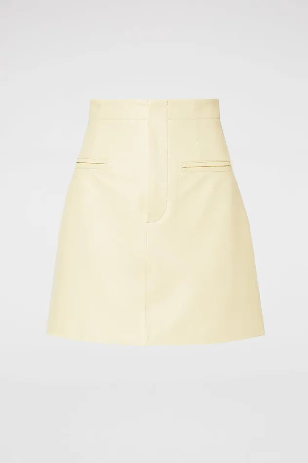 Skirts Women Scanlan Theodore LEATHER MINI SKIRT Lemon