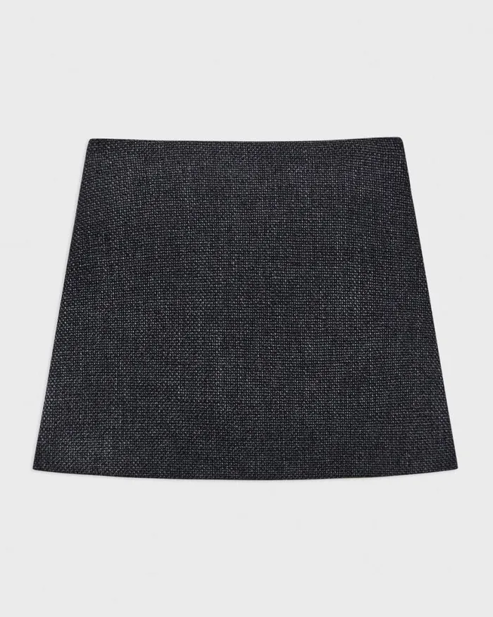 Skirts Women Theory HighWaist Mini Skirt In Tweed Charcoal Melange Skirts Women Theory HighWaist Mini Skirt In Tweed Charcoal Melange