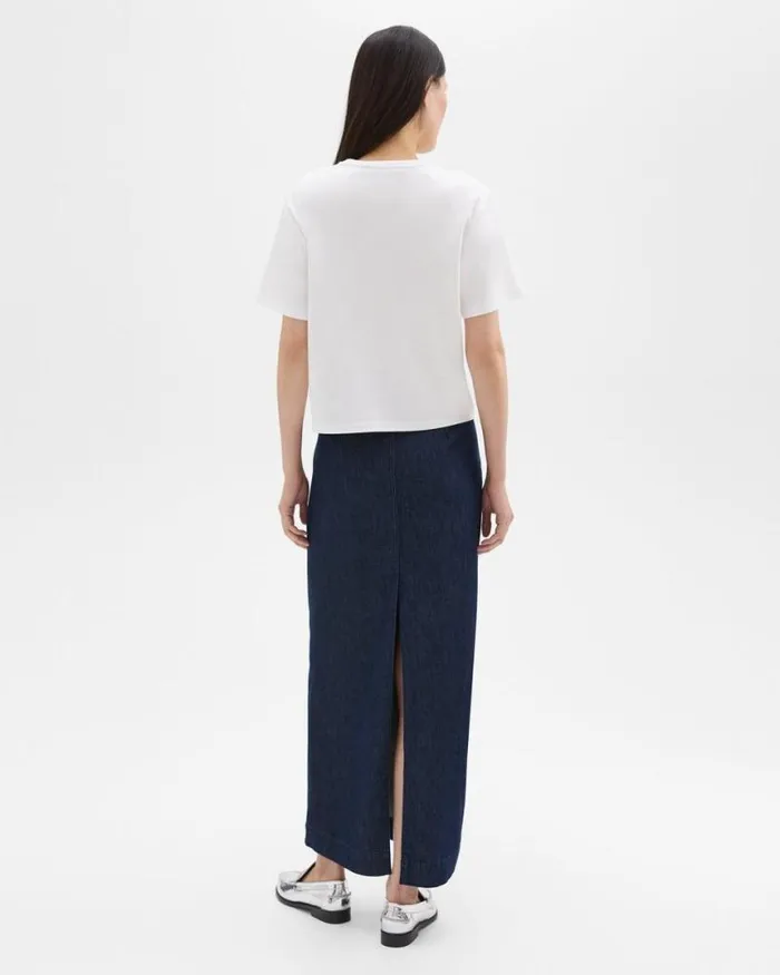 Skirts Women Theory Maxi Trouser Skirt In Denim Indigo Skirts Women Theory Maxi Trouser Skirt In Denim Indigo