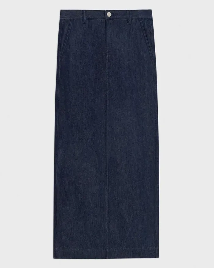 Skirts Women Theory Maxi Trouser Skirt In Denim Indigo Skirts Women Theory Maxi Trouser Skirt In Denim Indigo