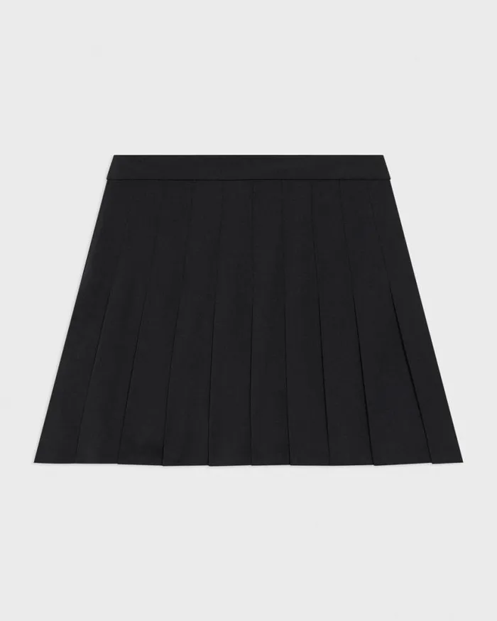 Skirts Women Theory Pleated Mini Skirt In Stretch WoolBlend Black Skirts Women Theory Pleated Mini Skirt In Stretch WoolBlend Black