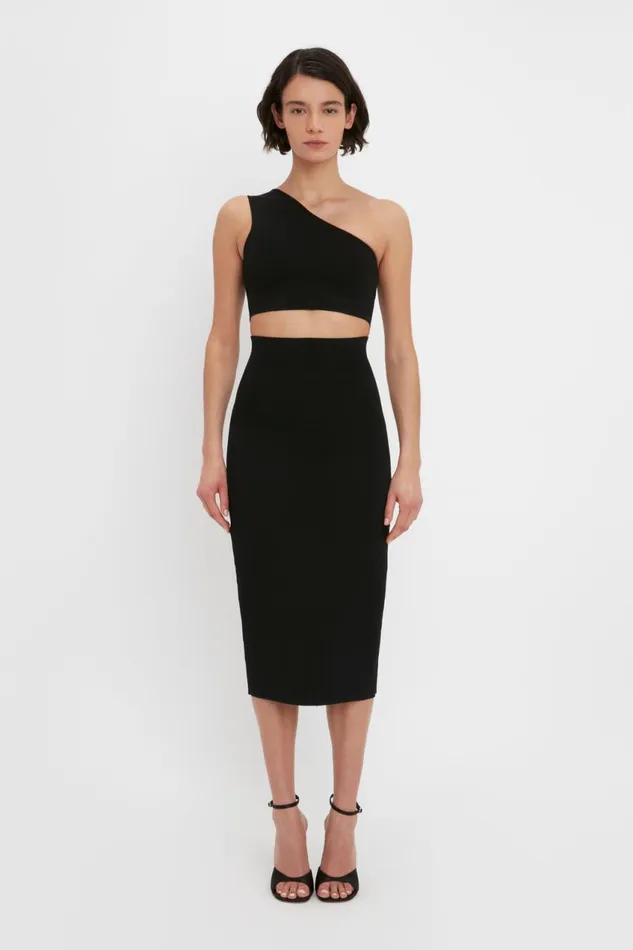 Skirts Women Victoria Beckham VB Body Fitted Midi Skirt In Black