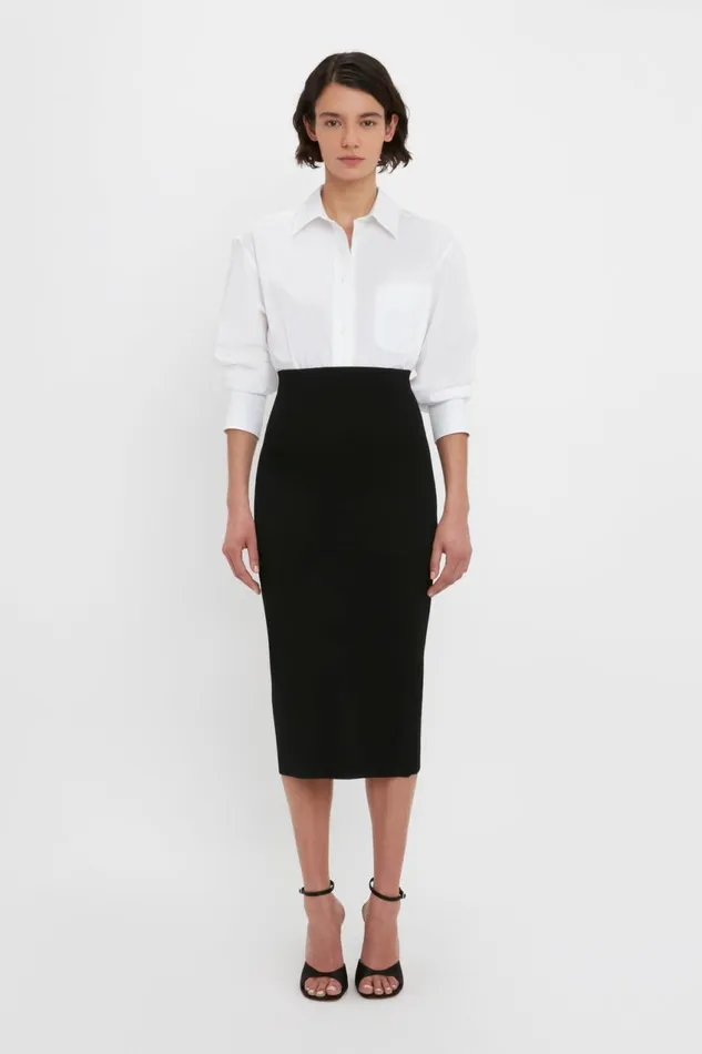 Skirts Women Victoria Beckham VB Body Fitted Midi Skirt In Black