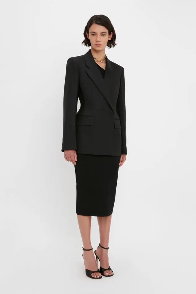 Skirts Women Victoria Beckham VB Body Fitted Midi Skirt In Black