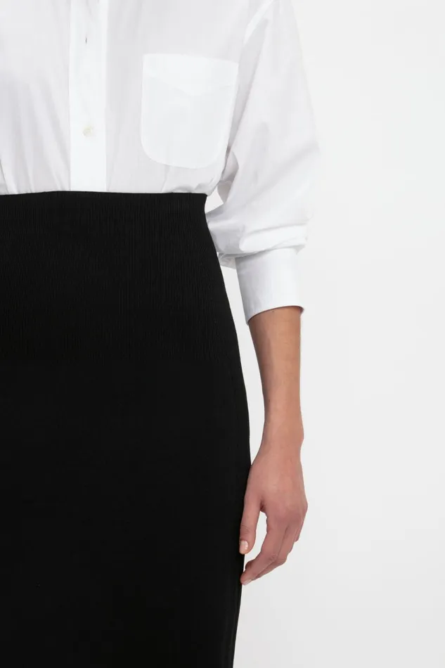 Skirts Women Victoria Beckham VB Body Fitted Midi Skirt In Black