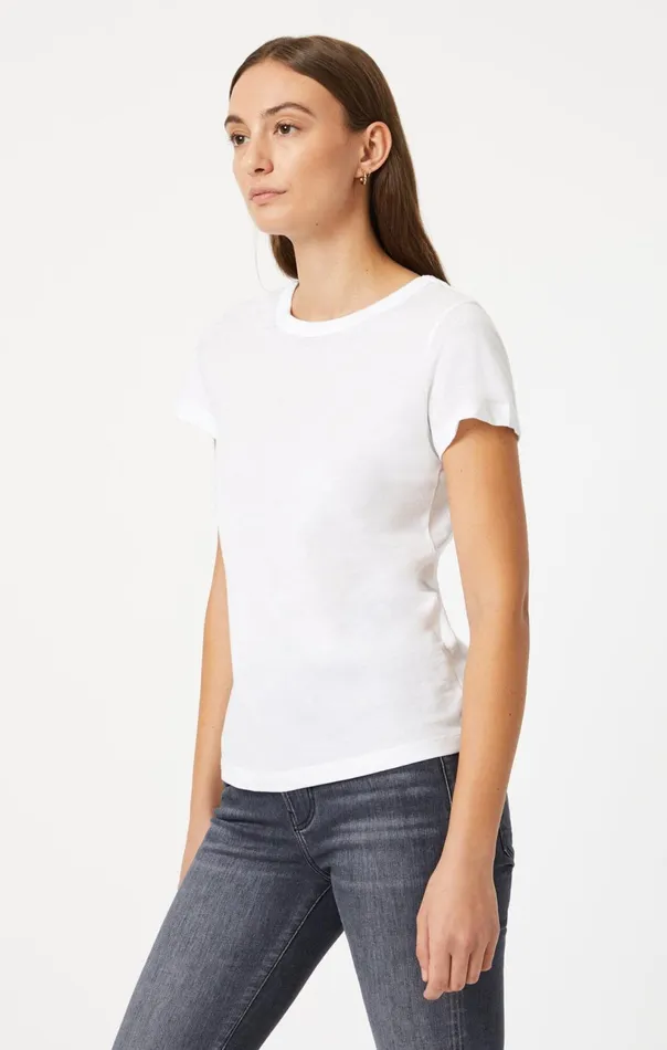 Slim Crew Neck TShirt In White Women Mavi Jeans Tops and TShirts Slim Crew Neck TShirt In White Women Mavi Jeans Tops and TShirts