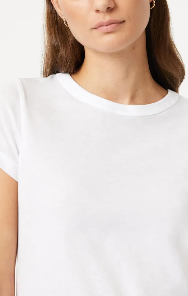 Slim Crew Neck TShirt In White Women Mavi Jeans Tops and TShirts Slim Crew Neck TShirt In White Women Mavi Jeans Tops and TShirts