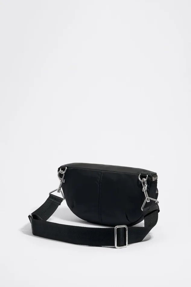 Small Black Leather Pocket Bumbag Black Women Bimba Y Lola Crossbody Bags Small Black Leather Pocket Bumbag Black Women Bimba Y Lola Crossbody Bags