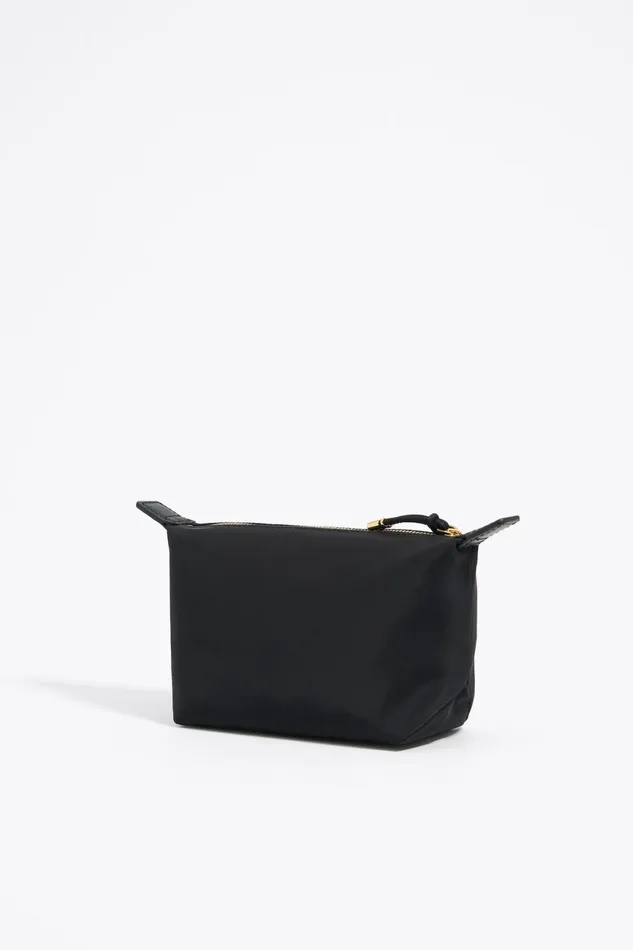 Small Black Nylon Trapezium Makeup Case Black Women Bimba Y Lola Vanity Pouches
