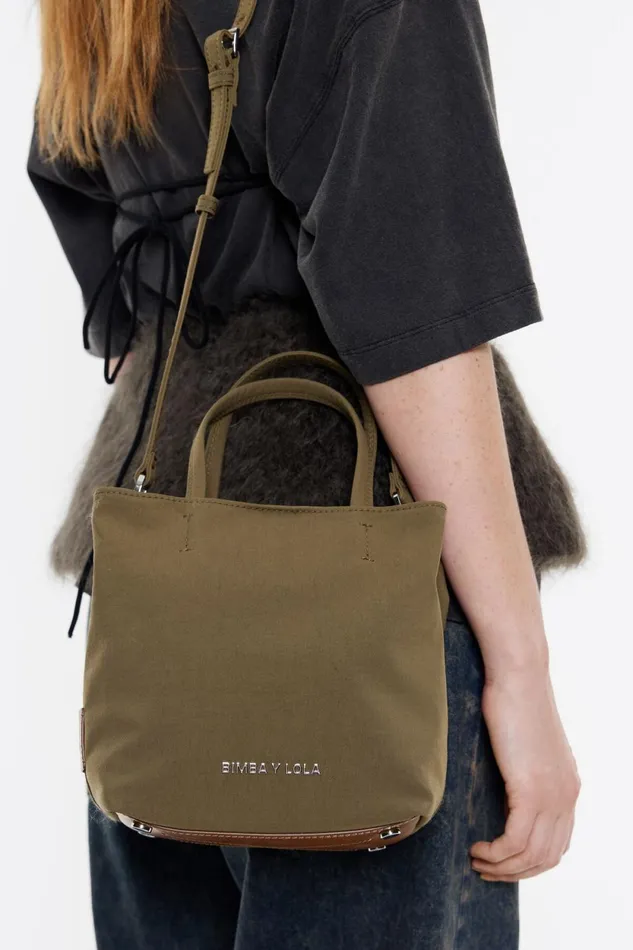 Small Olive Gabardine Chihuahua Bag Olive Women Bimba Y Lola Shoulder Bags