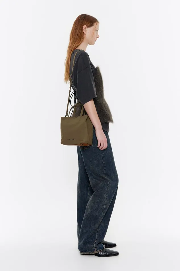 Small Olive Gabardine Chihuahua Bag Olive Women Bimba Y Lola Shoulder Bags