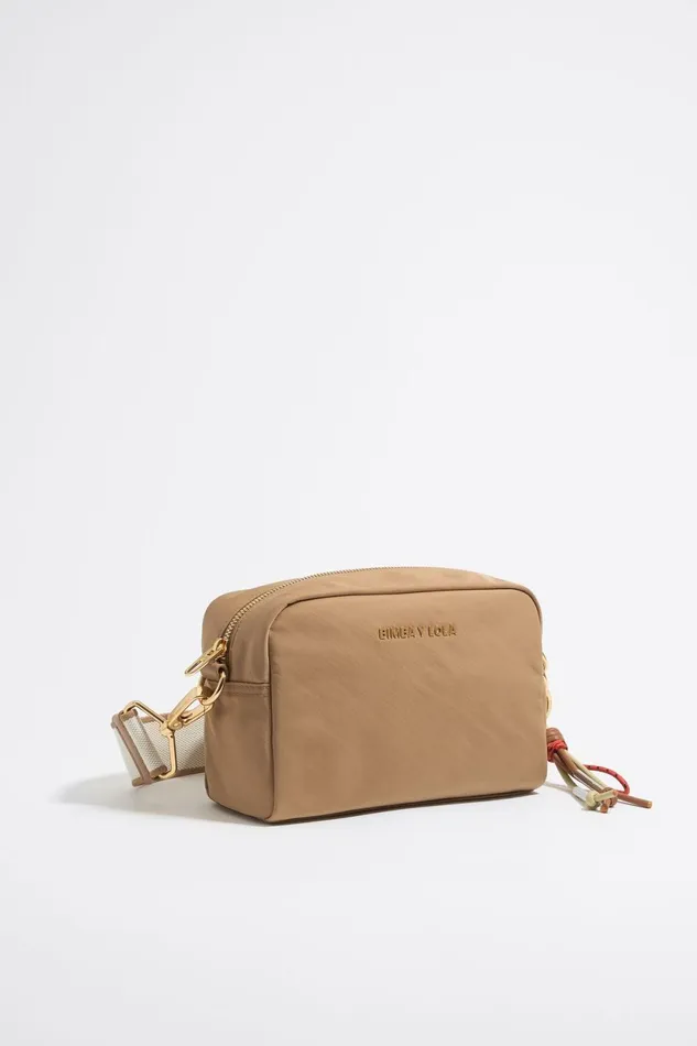 Small Tan Nylon Crossbody Bag Tan Women Bimba Y Lola Crossbody Bags