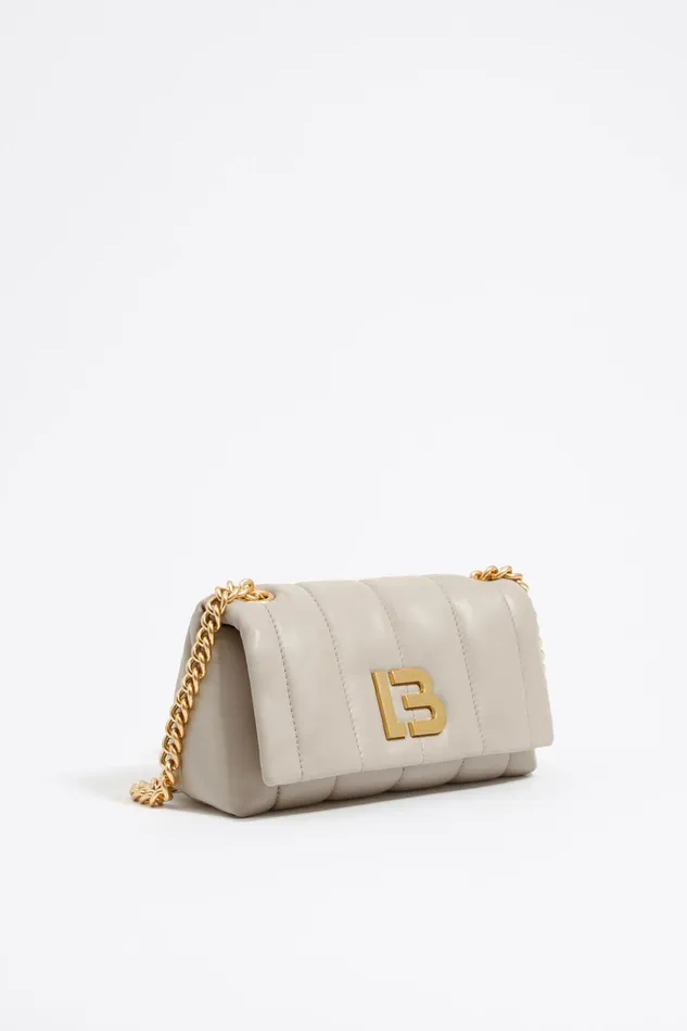 Small Taupe Leather Flap Bag Taupe Women Bimba Y Lola Crossbody Bags