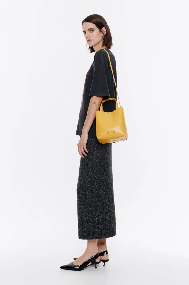 Small Yellow Leather Chihuahua Bag Yellow Women Bimba Y Lola Shoulder Bags