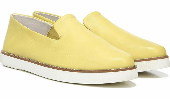 Sneakers Women Franco Sarto Franco Iconic Slip On Light Yellow Leather