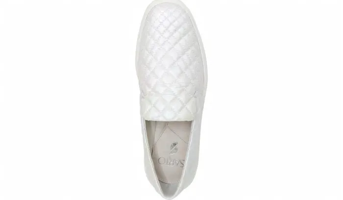 Sneakers Women Franco Sarto Sarto Prato 3 Slip On Platform Sneaker Pearl Leather