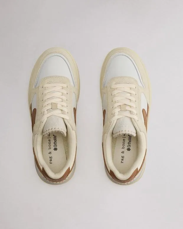 Sneakers Women Rag and Bone Retro Tennis Sneaker White Cinnamon