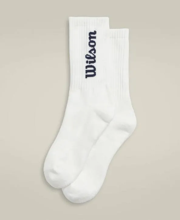 Socks Women Wilson Crew Logo Sock Bright White Classic Navy
